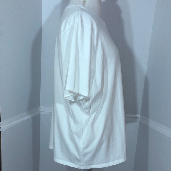 Lands’ End 2X Relaxed Fit Tip White Short Sleeves - Picture 3 of 8